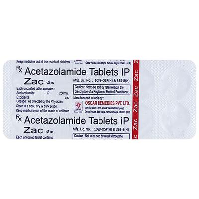 ZAC 250 Tablet 10's - Glaucoma-Ant