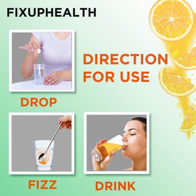 FixUpHealth Multivitamins and Multiminerals Effervescent Tablet - Orange Flavour 20s & FixUpHealth Biotin Effervescent Tablet - Orange Flavour 20s 1's - Multi-Vitamins