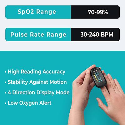 Vandelay Fingertip Digital Pulse Oximeter - Grey - Health Monitors And Equipment