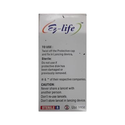 Ez-life Sterile Lancet - Round (31G) 100's - Blood Glucose Monitors/Test Strips