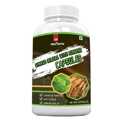 Neurapid Ginkgo Biloba With Ginseng Veg Capsule 60's - Herbal Dietary Supplement