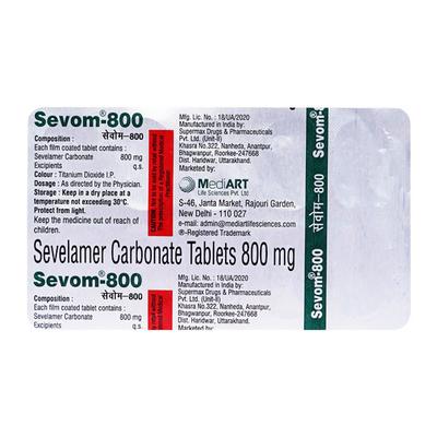 SEVOM 800 Tablet 10's - Kidney Disease/Stones-Oth