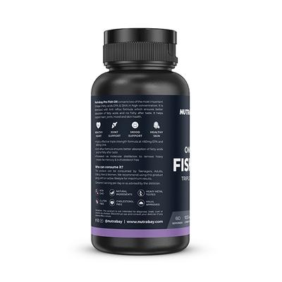 Nutrabay Pro Omega 3 Fish Oil Triple Strength 1000mg Capsule 60's - Omega Fish Oil Fatty Acids