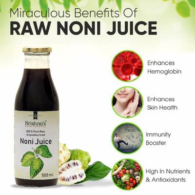 Krishna's Herbal & Ayurveda Raw Noni Juice 500 ml - Ayurvedic Juices