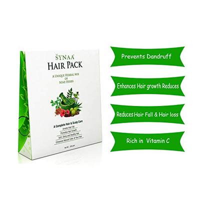Synaa Hair Pack Powder (A Unique Herbal Mix of Nine Herbs) 200 gm - Hair Masks & Packs