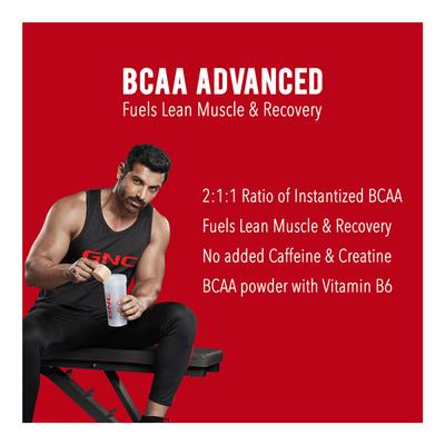 GNC AMP Gold Series BCAA Advanced Powder with Vitamin B6 - Kiwi Strawberry Flavour 400 gm - Bcaa Supplements