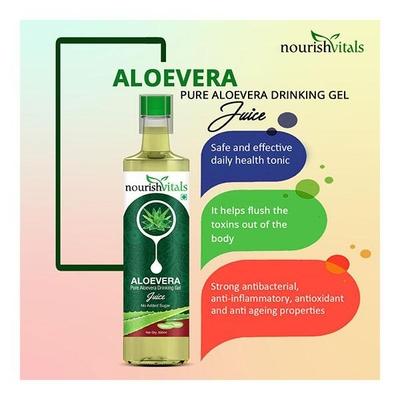NourishVitals Pure Aloe Vera Drinking Gel Juice 500 ml - Ayurvedic Juices