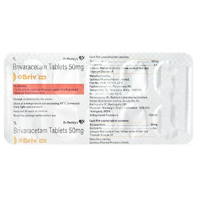 BRIV 50mg Tablet 10's - Epilepsy/Convulsion-Ant
