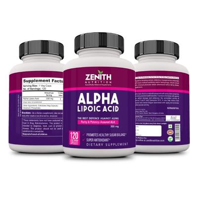 Zenith Nutrition Alpha Lipoic Acid 300 mg Capsules 120's - Amino Acids