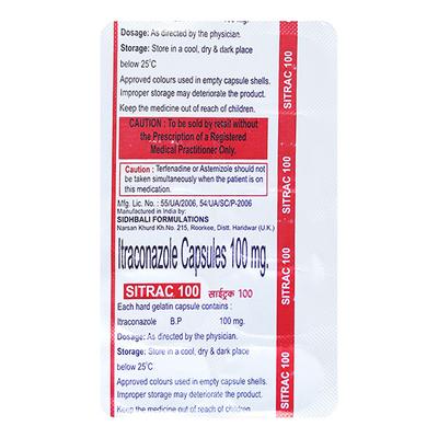 SITRAC 100 Capsule 10's - Fungal Infections-Anf