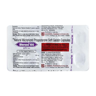 Uterone 100mg Capsule 10'S - Hormonal Therapy-Oes
