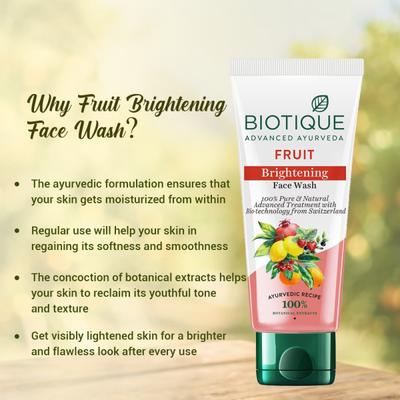 Biotique Brightening Face Wash - Fruit 50 ml - Face Wash & Cleansers
