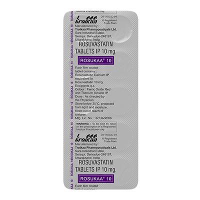 Rosukaa 10mg Tablet 10'S - High Cholesterol-Dys