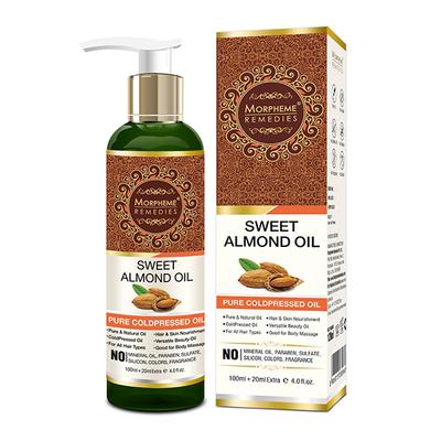 Morpheme Remedies Remedies Pure Sweet Almond Coldpressed Oil For Hair, Skin 120 ml - Hair Oils