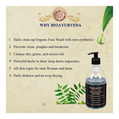 Bioayurveda Basics Acne Protective Face Wash 500 gm - Face Wash & Cleansers
