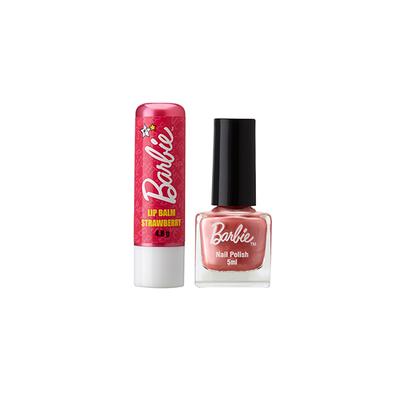 Barbie Strawberry Lip Balm 4.8 gm + Free Nail Polish 5 ml 1's - Lip Balms