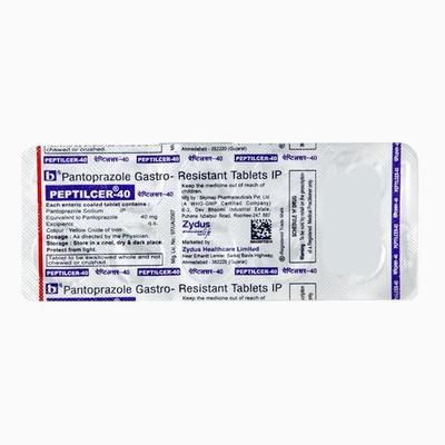 Peptilcer 40mg Tablet 10'S - Ulcer/Reflux/Flatulence-Aaa