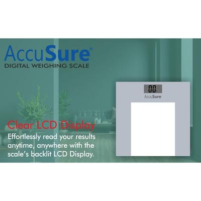 AccuSure Digital Weight Scale Glass - Health Monitors And Equipment