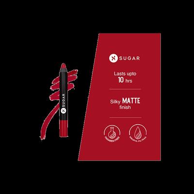 SUGAR Cosmetics Matte As Hell Crayon Lipstick - 35 Claire Redfield (Pure red) 2.8 gm - Lip Crayons