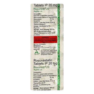 ROSURICA 20mg Tablet 10's - High Cholesterol-Dys