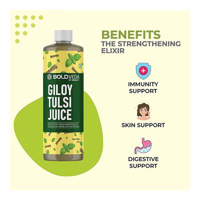 Boldveda Giloy Tulsi Juice 1 litre - Ayurvedic Juices