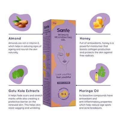 Sanfe Intimate Rejuvenating Gel - Honey & Almond 50 gm - Intimate Care