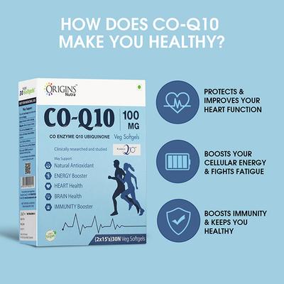 Origins Nutra CoQ-10 100 mg Veg Softgel Capsule (Pack of 2 x 15's) 1's - Co-Q