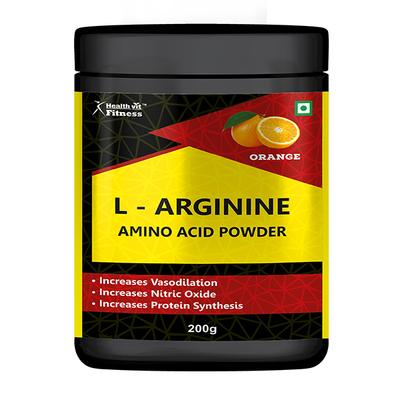 Healthvit Fitness L-Arginine Amino Acid Powder - Orange Flavour 200 gm - Amino Acids