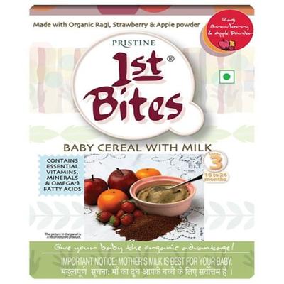 Pristine 1st Bite Baby Cereal Stage 3 (10 to 24 months) Powder - Ragi, Strawberry & Apple 300 gm (Refill Pack) - Baby And Infant Supplements