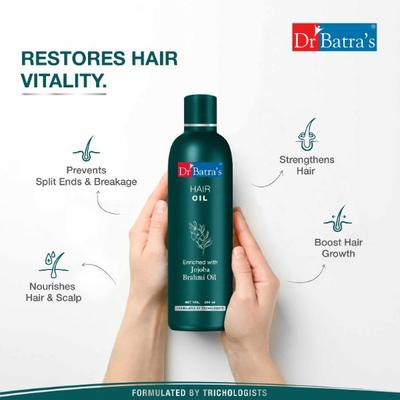 Dr Batra's Dandruff Cleansing Shampoo 100 ml + Anti-Dandruff Hair Serum 125 ml + Conditioner 200 ml + Hair Oil 200 ml + Herbal Hair Color Cream - Brown - Hair Treatment