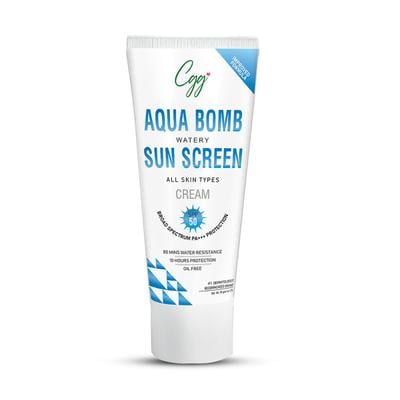 CGG Cosmetics Aqua Bomb Watery Sunscreen Cream SPF 50 Broad Spectrum PA+++ Protection 50 gm - Bb & Cc Creams