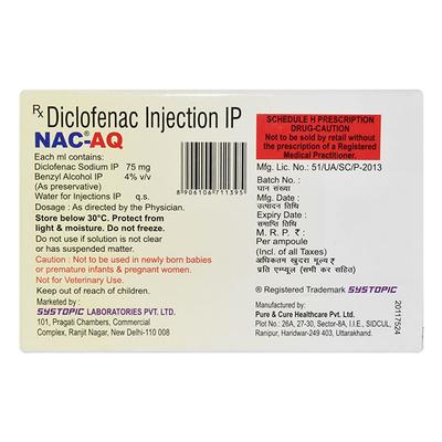 NAC AQ 75mg Injection 5X1Ml - Pain relief-Nsa