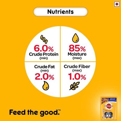 Pedigree Adult Grilled Liver Chunks Flavour in Gravy with Vegetables (Pack of 70gm x 90) 6300 gm - Petfood