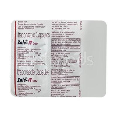 Zole IT 200mg Capsule 7'S - Fungal Infections-Anf