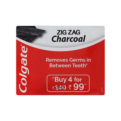 Colgate Zig Zag Charcoal Toothbrush - Soft (Pack of 4) - Toothbrushes