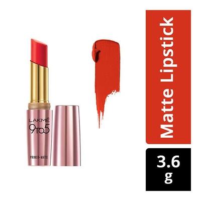 Lakme 9 to 5 Primer + Matte Lip Color - LC R1 Red Coat 3.6 gm - Lipsticks