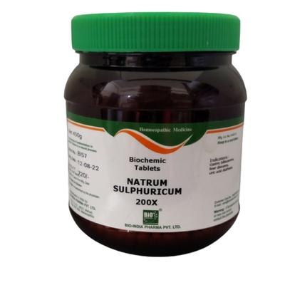 Bio-India's Biochemic Tablet - Natrum Sulphuricum 200X 450 gm - Bio-Chemic