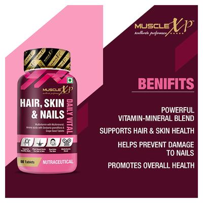 MuscleXP Daily Vital Hair, Skin & Nails Tablet 60's - Hair & Skin