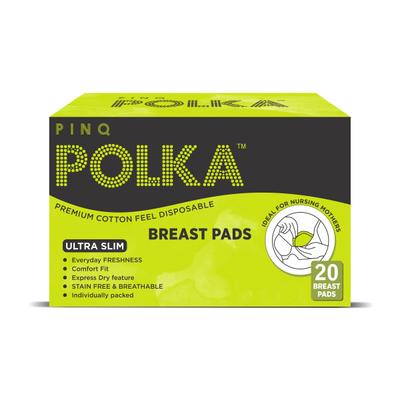 Pinq Polka Premium Cotton Feel Disposable Breast Pads (Ultra slim) 20's - Maternity Pads