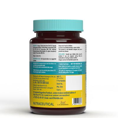 Healthkart HK Vitals Fish Oil 1000 mg Capsules 40's - Omega Fish Oil Fatty Acids