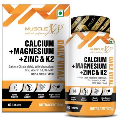 MuscleXP Calcium + Magnesium + Zinc & K2 Daily Vital Tablet 60's - Amino Acids