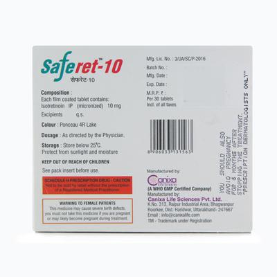 Saferet 10mg Tablet 30'S - Acne-Acn