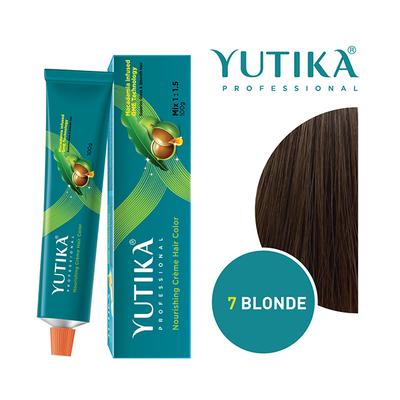 Yutika Creme Hair Color - 7 Blonde 100 gm - Crème