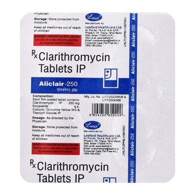 Aliclair 250mg Tablet 4'S - Bacterial Infections-Mac