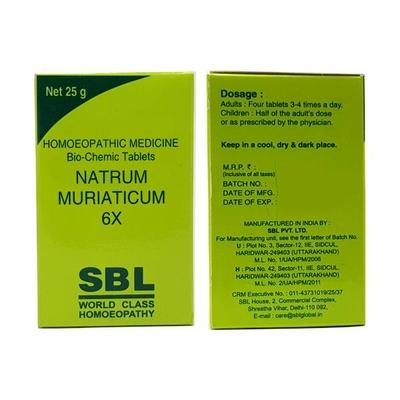 SBL Natrum Muriaticum 6X Tablet 25 gm - Bio-Chemic