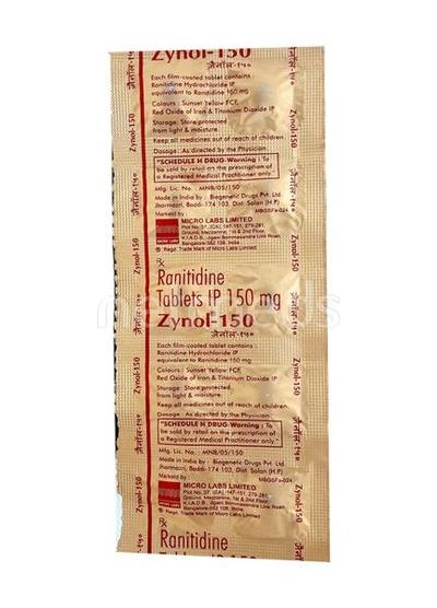 Zynol 150mg Tablet 10'S - Ulcer/Reflux/Flatulence-Aaa