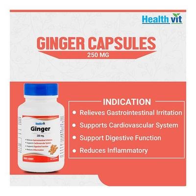 HealthVit Ginger 250 mg Capsule 60's - Herbal Dietary Supplement