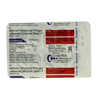 GLIMITREND M 2 Tablet 10's - Diabetes-Ant