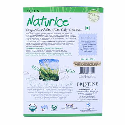 Pristine Naturice Stage 1 (6-24 months) Baby Cereal Powder - Rice 300 gm (Refill Pack) - Baby And Infant Supplements