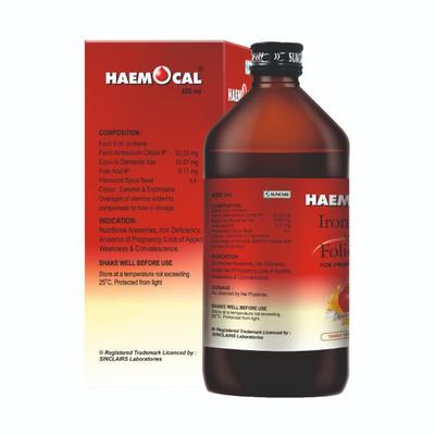 Suncare Haemocal Iron Tonic - Tangy Orange 450 ml - Calcium And Minerals